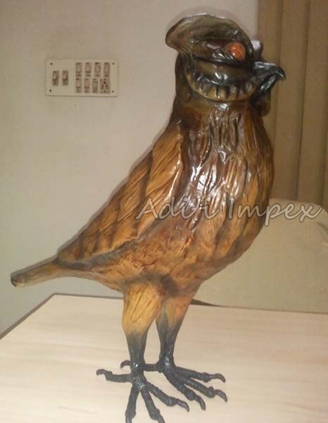 Handicraft Leather Owl Sculpture
