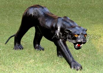 Handicraft Leather Panther Sculpture