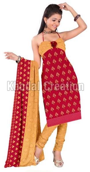 Beautiful Red and Yellow printed Straight Suit