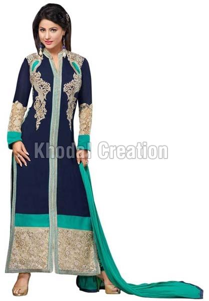 heena khan Blue straight suits