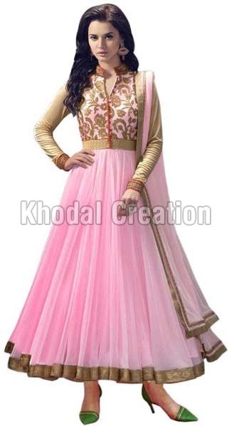 Pink colored Anarkali Suit