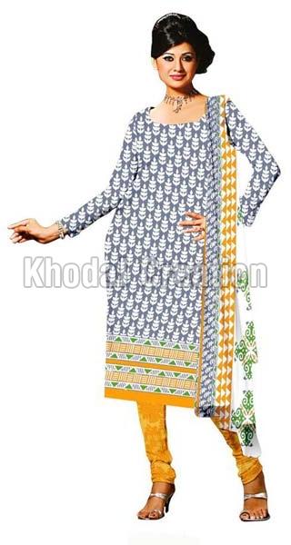 Royal yellow and gray Colored Straight Salwar Suit