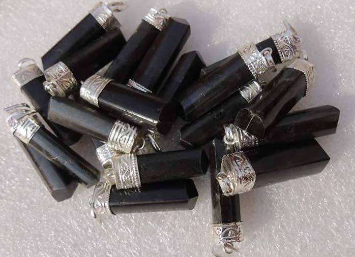 Black turmoline facited pendant
