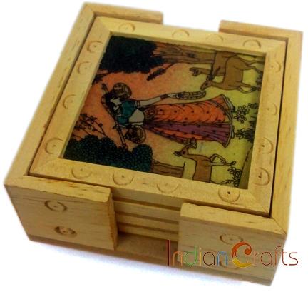 Wood Carving Coaster Revolving