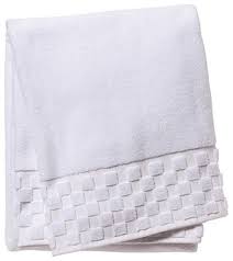 Checkered Print Dobby Towels, Color : White
