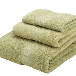 Green Face Towels, Pattern : Plain