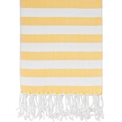 Yellow & White Bold Striped Bath Towels