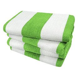 Green and White Bold Striped Pool Towels
