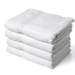 White Cotton Bath Towels, for Bathroom, Pattern : Plain, Printed