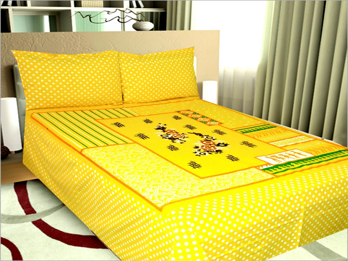 Pure Cotton Embroidered Double Bed Sheet