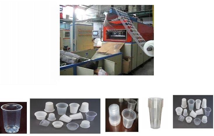Disposable plastic glass making machine
