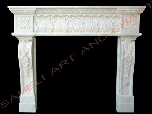 Carved Marble Fireplace