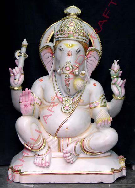 White Marble Ganesh Statue