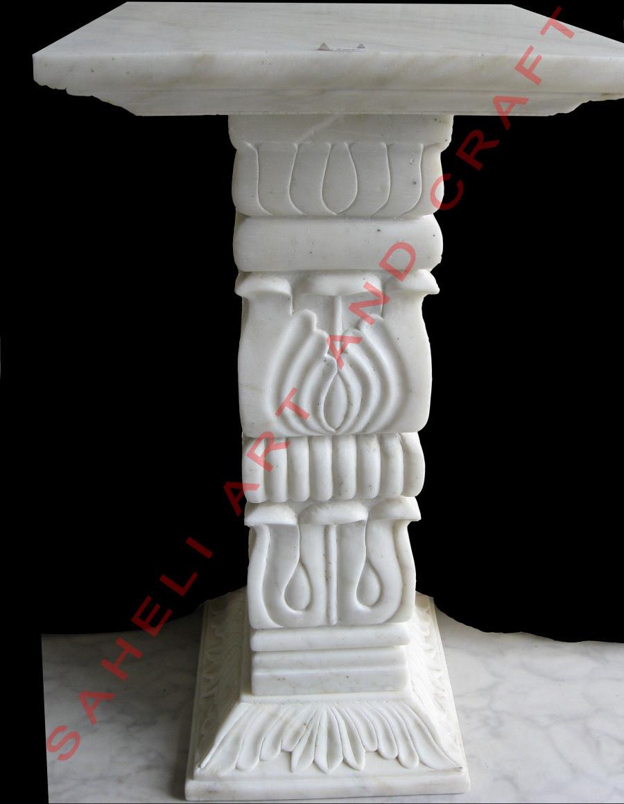 white marble pillar