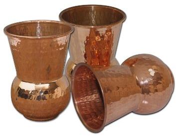 Copper Hammered Matka Glass