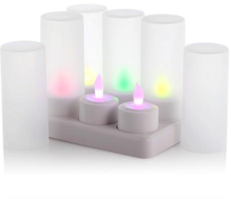 Rechargeable Candle Flameless Led Multi-color Candle Light Electronic