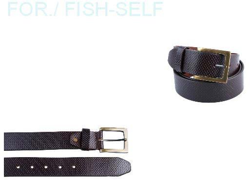 Mens Fish Self Leather Belt