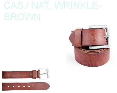 Mens Wrinkle Brown Self Leather Belt