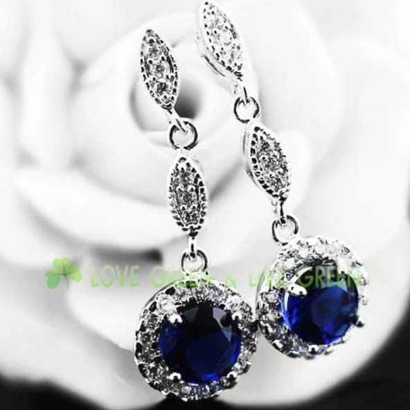 Round Crystal Earrings for Women 18k Gold Platinum Plated Ho