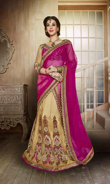 Gold and Rani Historical Designer Lehenga Choli with Heavy Embroidred