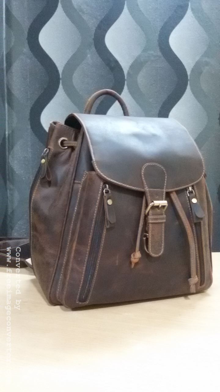 BUFF HUNTER LEATHER Backpack Bag, Color : BROWN