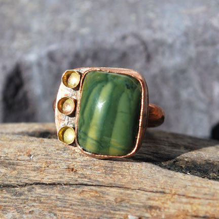 Green Jasper Ring