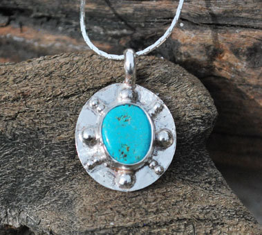 Silversmith Necklace - Blue Turquoise Necklace