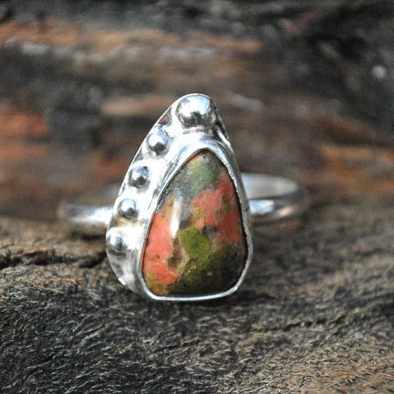 Unakite Ring - Sterling Silver Ring