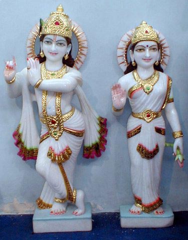 marble radha krishna statue