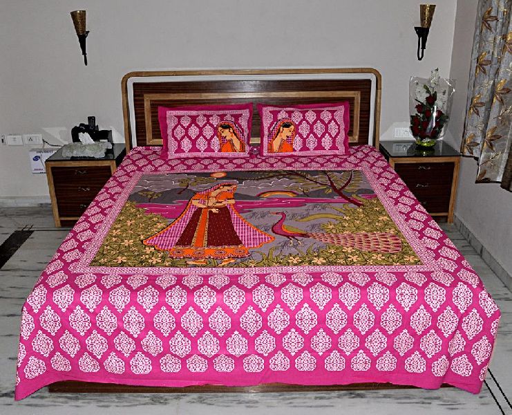 Decorative Printed Cotton Bed Spreads, Size : 220X270 Cm