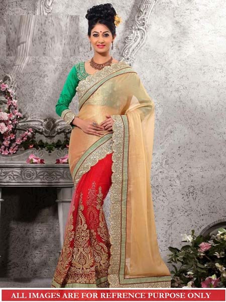 Latest Stylish Jacquard Designer Saree With Red Color - 9232