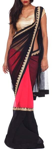 Designer Saree with Black Color, Gender : Female