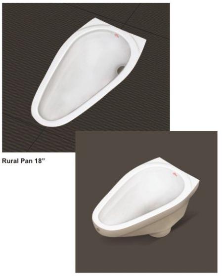 Ceramic Rural Squatting Pans, for Home, Office, Industries, Color : White