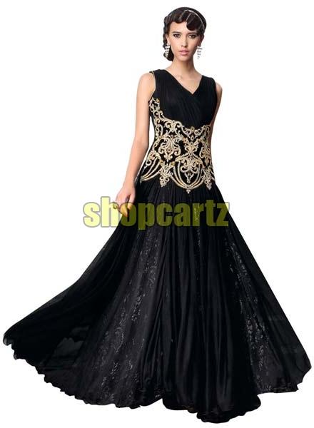 designer long black gown 014