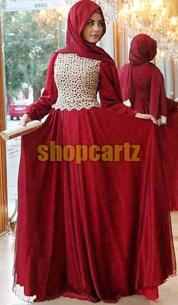 maroon islamic dress