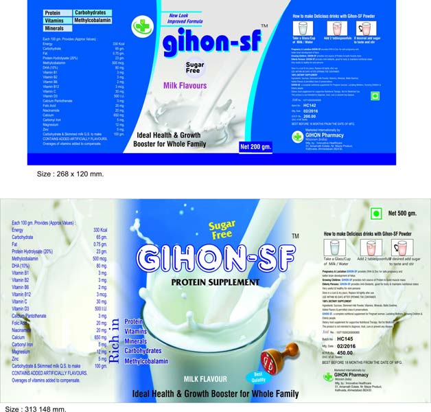 Gihon Sf Nutritional Food Supplement with Milk Flavour
