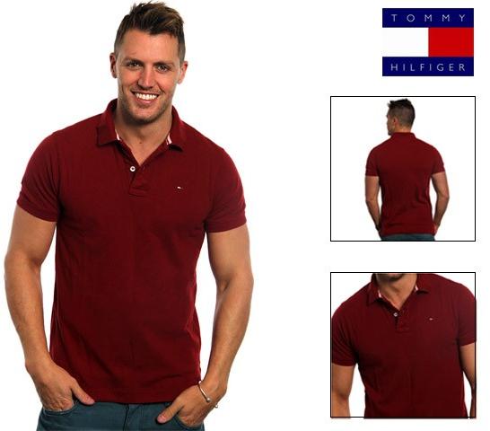 tommy hilfiger maroon t shirt