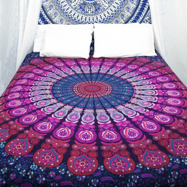 Twin Indian Mandala Bedspread Tapestry Wall Hanging Hippie bohemian Et