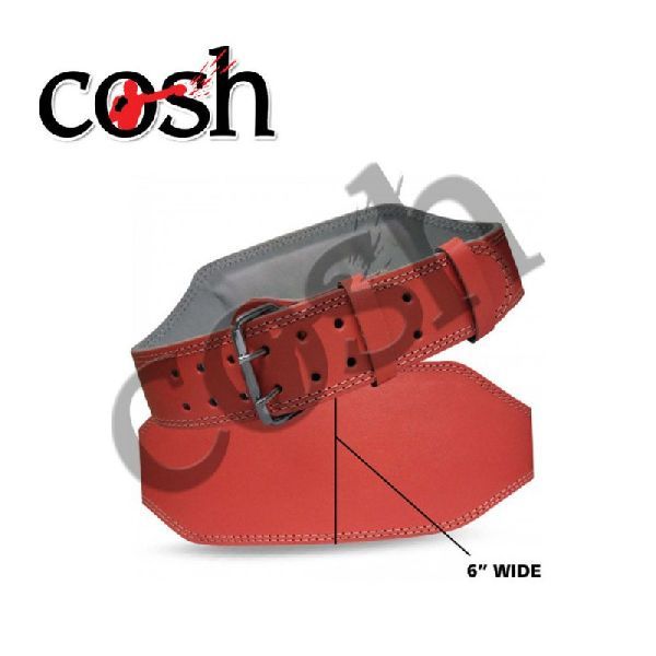 Red Leather Weightlifting Belt