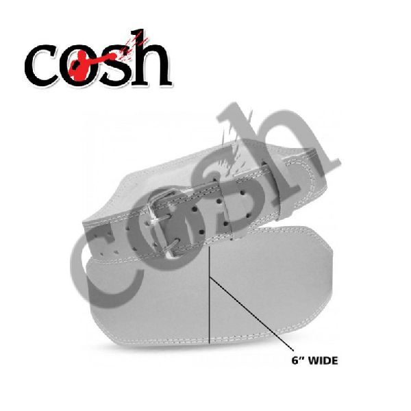 White Leather Weightlifting Belt