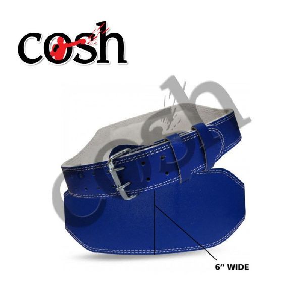 Blue Leather Weightlifting Belt