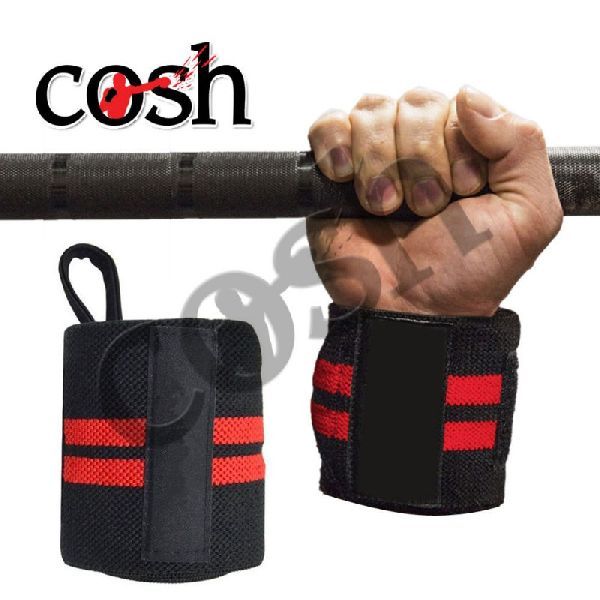 Black & Red Weightlifting Wrist Wrap