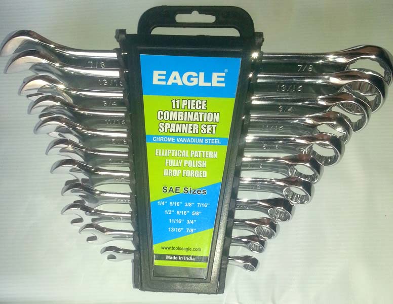 EAGLE CRV CARBON STEEL Combination Spanner Set, Size : SAE MM