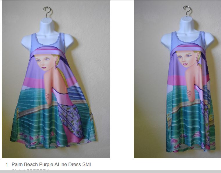 Dress Palm Beach Purple Print Beachwear Dress