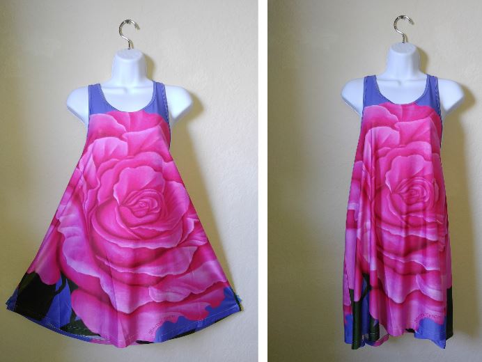Dress Pink Rose Print ALine