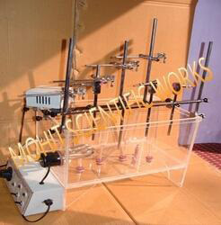 Mild Steel Glass Four Unit Organ Bath, for Laboratory