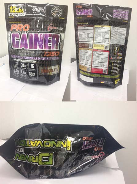 ziplock stand up pouch for protein powder