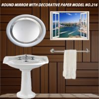 Round Mirror With Decorative Paper