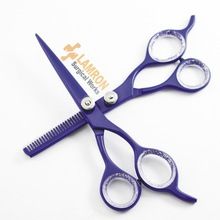 Hair Cutting Thinning Scissors Set Blue Color Stainless Steel