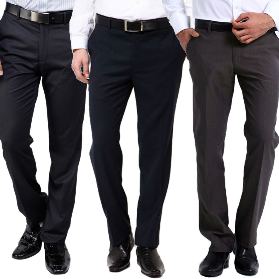 Brown Plain Cotton Trousers Casual Wear Men